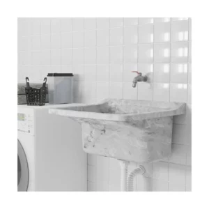 Tanque Plast Grande 40 Litros Branco Marmorizado - Imagem 2