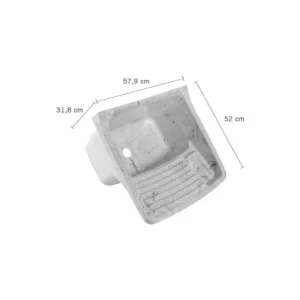Tanque Plast Grande 40 Litros Branco Marmorizado - Imagem 3