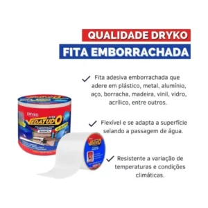 Fita Adesiva Branca 100mm 1,5m Dryko - Imagem 6