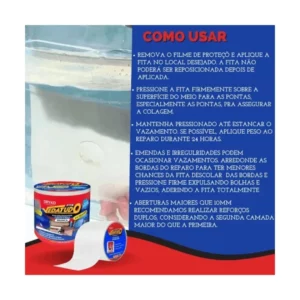 Fita Adesiva Branca 100mm 1,5m Dryko - Imagem 9