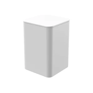 Porta Algodao com Tampa Smile Branco