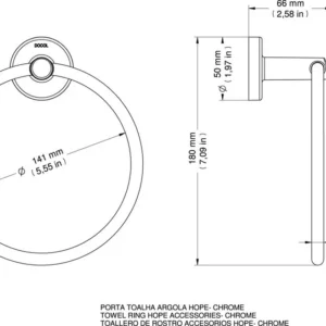 Kit Acessorios Hope 05 Pcs Cromado Docol - Imagem 6