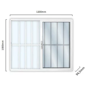 Janela Aluminio Correr Grade Mgm 100(a) X 120(l) - Imagem 3