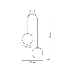 Plafon Florida 2 Dourado - Imagem 3