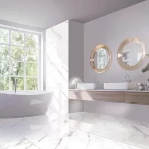 Piso Cejatel Retificado 60 X 60 Doha Lux Branco - Imagem 3