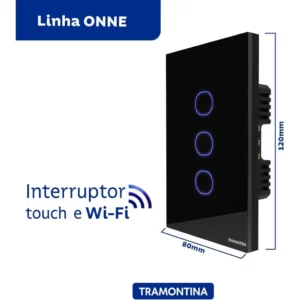 Interruptor Touch 3ch Preto Tramontina - Imagem 2