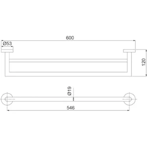 Toalheiro Barra Duplo Lorenloft Rose Gold 2042 R82 - Imagem 2