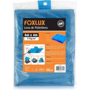 Lona C/ilhos 6x4 Azul 150 Micras Foxlux