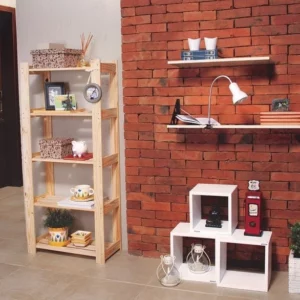 Estante com 5 Prateleiras Modulare em Madeira Pinus com Acabamento Natural - Imagem 3