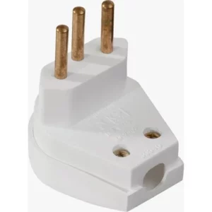 Pino Macho 3p 10a Triangular com Prensa Cabo Branco - Mectronic
