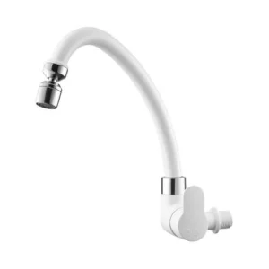 Torneira Tivoli Bica Móvel Parede Arejador Articulado Branca/cromada - Herc