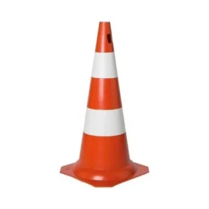 Cone de Sinalização Laranja e Branco 75cm - Plastcor