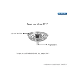 Tramontina Valvula 3 1/2 P/pias e Cubas - Imagem 6