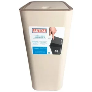 Lixeira C/ Tampa Click 8 Litros Ltc1 Argila Astra
