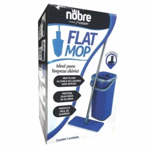 Esfregao Mop Flat C/ Espremedor e Balde 9l Nobre - Imagem 1