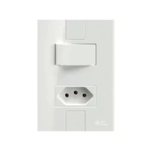 1 Interruptor Simples Soft + 1 Tomada 2p+t 10a 250vca com Placa Click - Mectronic