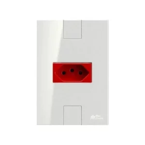 Tomada 2p+t 20a 250vca Vermelha Horizontal com Placa Click - Mectronic