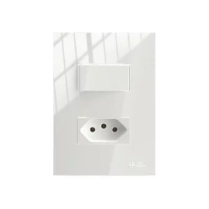1 Interruptor Simples Soft + 1 Tomada 2p+t 10a 250vca com Placa On - Mectronic
