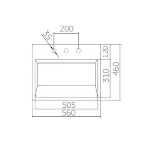 Cuba de Apoio 55x45 Valv. Oculta  L87 Deca