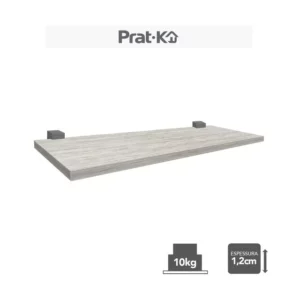 Prateleira Prat-k Concreto 1,2x20x80cm Suporte Cinza (me Leve) - Imagem 1