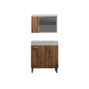 Kit Balcao Cewal 80cm Ref.581 (branco/amendoa)