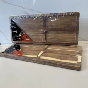 Petisqueira Teca Ret. 44x18 Cm C/ 3 Divisoes Stolf - Imagem 3