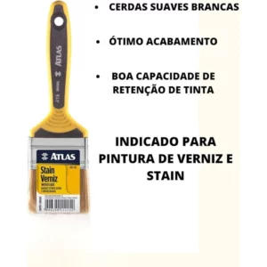 Pincel Atlas Stain e Verniz 1.1/2'' 419/4 - Imagem 4