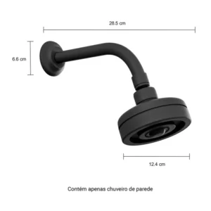 Chuveiro com Tubo de Parede Acqua Plus Luxo Black Matte Deca - Imagem 5