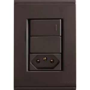 Interruptor Tramontina Liz 1 Tecla Simples + Tomada Grafite 57173/064