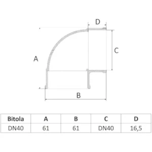 Joelho Esgoto Amanco 90°  40mm - Imagem 3
