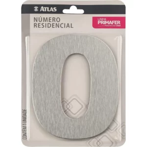 Numero 0  P/ Casa Adesivo Atlas  Acm/esc