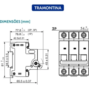 Disjuntor Tramontina Din 3x32a Curva C Tdj3 58013/008 - 58013/108 - Imagem 3