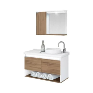 Conjunto Ajrorato Bergamo 83,5cm Suspenso Bco/nogal