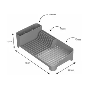 Escorredor de Loucas Trium Compact Chumbo - Imagem 5