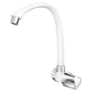 Torneira para Cozinha Parede Bica Alta Móvel Tigre Orbe Branca/ Cromo