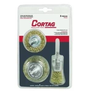 Jogo Cortag Escovas P/furadeira 3 Pcs 12263
