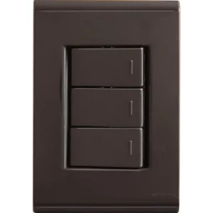 Conjunto 4x2 com 3 Interruptores Simples 10 a 250 V Tramontina Liz Grafite Tramontina