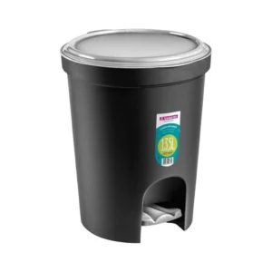 Lixeira Redonda com Pedal Sanremo Preto Plástico