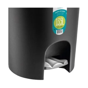 Lixeira Redonda com Pedal Sanremo Preto Plástico - Imagem 3