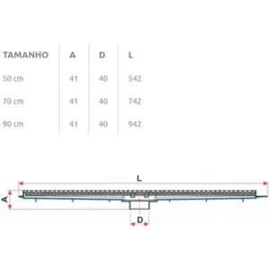 Ralo Linear com Grelha 70cm Branca - Imagem 7