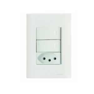 Cj 2  Interruptores Simples + Tomada Nbr 10a
