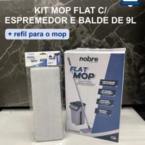 Kit Esfregao Mop Flat + Refil Mop Flat