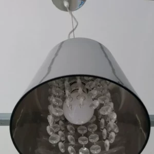 Pendente 18cm Cupula Vidro C/cristais Hu2090c Bella