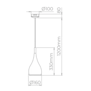 Pendente Cromado Conico Sd8501 16cm Stella