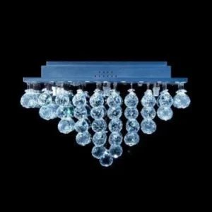 Plafon Ilumini Quadrado Piramide Cristais Bola Ih5275/4p