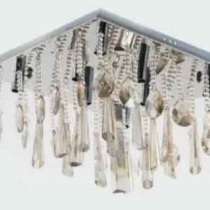 Plafon 40x40 Cristais Champagne (8 Lamp G9) Syf1609/8d400cl Adn - Imagem 3