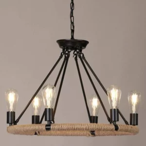 Lustre Metal C/corda 6 Lamp 9006-6 Adn