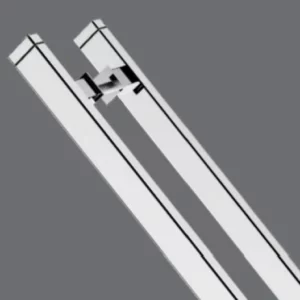Puxador Duplo Reto Inox/pt 600mm Fosco Stam