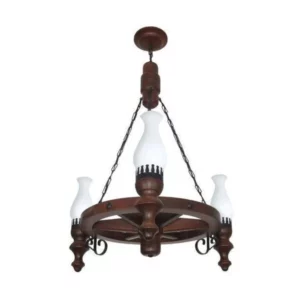 Lustre Roda Carroça 903e 3 Lamp Envelhecido Muller