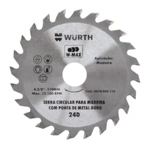 Lamina Serra Circular 110mm 24 Dentes Wurth